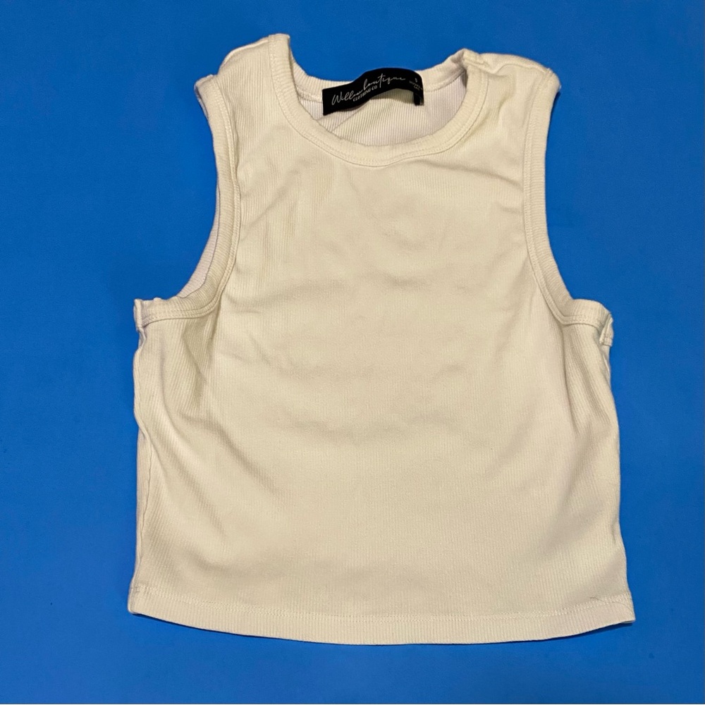 ⭐️Willow Boutique White Sleeveless Crop Top